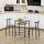 Bistro-Set Esstisch Küchentisch mit Stühlen Set, 1 Tisch, 2 Stühle, 80 cm x 53 cm x 74,5 cm, Schwarz