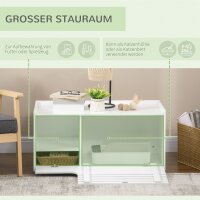 Katzenschrank mit 2 Regalen 2-in-1 Design Magnettür Weiß