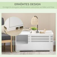 Katzenschrank mit 2 Regalen 2-in-1 Design Magnettür Weiß