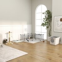 Katzenklo, 2-Wege-Katzenklo, inkl. Streuschaufel, Weiß + Grau