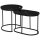 2er-Set Couchtisch, Ovaler und runder Kaffeetisch, stapelbar, Marmoroptik, MDF, Metall, Ø50 x 50,5H cm, Schwarz