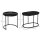2er-Set Couchtisch, Ovaler und runder Kaffeetisch, stapelbar, Marmoroptik, MDF, Metall, Ø50 x 50,5H cm, Schwarz