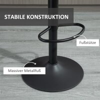 2er-Set Barhocker im Retrodesign, inkl. Fußstütze, höhenverstellbar, Gaslift, Grau + Schwarz