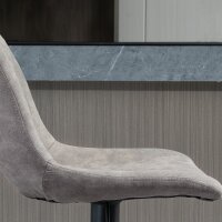 2er-Set Barhocker im Retrodesign, inkl. Fußstütze, höhenverstellbar, Gaslift, Grau + Schwarz
