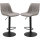 2er-Set Barhocker im Retrodesign, inkl. Fußstütze, höhenverstellbar, Gaslift, Grau + Schwarz