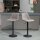 2er-Set Barhocker im Retrodesign, inkl. Fußstütze, höhenverstellbar, Gaslift, Grau + Schwarz