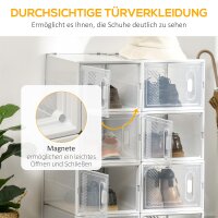 8-teiliges Schuhregal, stapelbare Schuhboxen für Schuhe bis Größe 46, magnetische Türen, Kunststoff, 28 x 36 x 21 cm