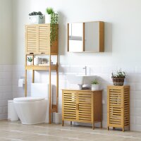 Badezimmerschrank mit Lamellentür, versetzbarem...