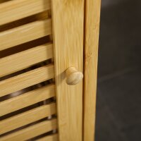 Badezimmerschrank mit Lamellentür, versetzbarem Einlegeboden, Naturbambus, 30x19,9x70 cm