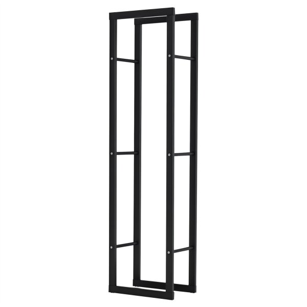 Kaminholzregal Metall 40 x 25 x 150 cm Brennholzregal Stapelhilfe Stahlrahmen bis 100kg Kaminholzunterstand Outdoor Holzregal Feuerholzregal für Garten Terrasse Außen Schwarz
