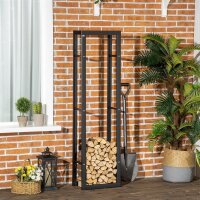 Kaminholzregal Metall 40 x 25 x 150 cm Brennholzregal...