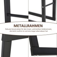Kaminholzregal Metall 40 x 25 x 150 cm Brennholzregal Stapelhilfe Stahlrahmen bis 100kg Kaminholzunterstand Outdoor Holzregal Feuerholzregal für Garten Terrasse Außen Schwarz