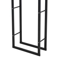 Kaminholzregal Metall 40 x 25 x 150 cm Brennholzregal Stapelhilfe Stahlrahmen bis 100kg Kaminholzunterstand Outdoor Holzregal Feuerholzregal für Garten Terrasse Außen Schwarz