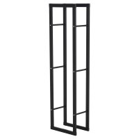Kaminholzregal Metall 40 x 25 x 150 cm Brennholzregal Stapelhilfe Stahlrahmen bis 100kg Kaminholzunterstand Outdoor Holzregal Feuerholzregal für Garten Terrasse Außen Schwarz