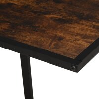 Beistelltisch in C-Form Kaffeetisch Couchtisch Laptoptisch für Schlafzimmer und Wohnzimmer kleiner Bereich mit Metallgestell Industrie-Stil Metall MDF Rustikal-Braun 40,6 x 50,8 X 64,2 cm