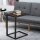 Beistelltisch in C-Form Kaffeetisch Couchtisch Laptoptisch für Schlafzimmer und Wohnzimmer kleiner Bereich mit Metallgestell Industrie-Stil Metall MDF Rustikal-Braun 40,6 x 50,8 X 64,2 cm