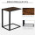 Beistelltisch in C-Form Kaffeetisch Couchtisch Laptoptisch für Schlafzimmer und Wohnzimmer kleiner Bereich mit Metallgestell Industrie-Stil Metall MDF Rustikal-Braun 40,6 x 50,8 X 64,2 cm