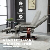 Relaxsessel Fernsehsessel Liegesessel Kunstleder 360° Drehstuhl 145° neigbar Grau 78 x 87 x 100 cm