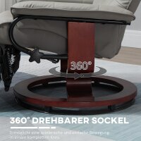 Relaxsessel Fernsehsessel Liegesessel Kunstleder 360° Drehstuhl 145° neigbar Grau 78 x 87 x 100 cm