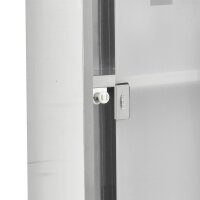 Medizinschrank aus Edelstahl und gehärtete Glastür Arzneischrank zur Medikamenten-Aufbewahrung, Abschließbar Medikamentenschrank mit 3 Fächern, Erste Hilfe Schrank, 20 x 12 x 58 cm, Silber