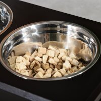 Hunde-Futterstation, rutschfest, 58,4 x 30,5 x 25,4cm, Grau, 2L pro Napf
