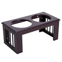 Hunde-Futterstation, rutschfest, 58,4 x 30,5 x 25,4cm, Grau, 2L pro Napf