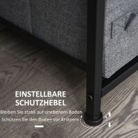 Kommode mit 7 faltbaren Stoffschubladen, Vlies, Metallgestell, 63,5 x 30 x 71 cm, Dunkelgrau