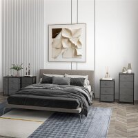Kommode mit 7 faltbaren Stoffschubladen, Vlies, Metallgestell, 63,5 x 30 x 71 cm, Dunkelgrau