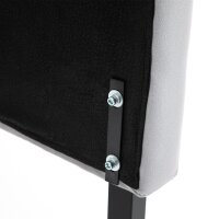 Kopfteil für Bett Polsterkopfteil Bett Kopf Rückenlehne Bettkopfteil in grau Pappel Samt Stoff 185 x 8 x 134 cm