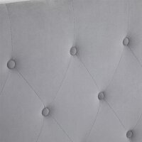 Kopfteil für Bett Polsterkopfteil Bett Kopf Rückenlehne Bettkopfteil in grau Pappel Samt Stoff 185 x 8 x 134 cm