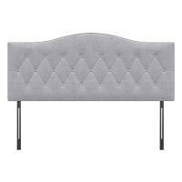 Kopfteil für Bett Polsterkopfteil Bett Kopf Rückenlehne Bettkopfteil in grau Pappel Samt Stoff 185 x 8 x 134 cm