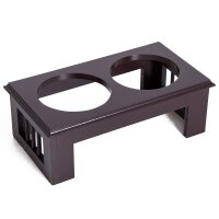Erhöhter Hundenapf Futternapf mit 2 Näpfe Wassernapf 2 x 900ml Edelstahlnäpfen Fressnapf Futterstation Hundenäpfe für kleine Hunde Katzen Espresso