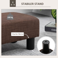 Hocker mit Stoffbezug in Leinenoptik, bis 110 kg, braun, 40 x 30 x 24cm