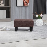 Hocker mit Stoffbezug in Leinenoptik, bis 110 kg, braun, 40 x 30 x 24cm
