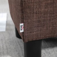 Hocker mit Stoffbezug in Leinenoptik, bis 110 kg, braun, 40 x 30 x 24cm