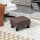 Hocker mit Stoffbezug in Leinenoptik, bis 110 kg, braun, 40 x 30 x 24cm