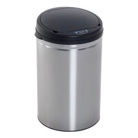 Sensor Mülleimer 30L Automatischer Mülleimer mit Soft-Close-Deckel, Bewegungssensor, Wasserdichter Abfalleimer Müllbehälter Abfallbehälter für Büro, Schlafzimmer, Küchen Schwarz+Silber