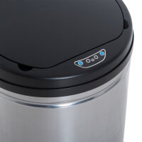 Sensor Mülleimer 30L Automatischer Mülleimer mit Soft-Close-Deckel, Bewegungssensor, Wasserdichter Abfalleimer Müllbehälter Abfallbehälter für Büro, Schlafzimmer, Küchen Schwarz+Silber