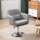 Arbeitshocker Drehhocker bis 136 kg, höhenverstellbar, leinenartiges Polyester, Stahl, Grau, 60 x 60 x 79-91 cm