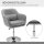 Arbeitshocker Drehhocker bis 136 kg, höhenverstellbar, leinenartiges Polyester, Stahl, Grau, 60 x 60 x 79-91 cm