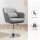 Arbeitshocker Drehhocker bis 136 kg, höhenverstellbar, leinenartiges Polyester, Stahl, Grau, 60 x 60 x 79-91 cm