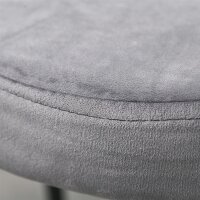 4er-Set Esszimmerhocker Stapelbar Esszimmerstühle Küchenstuhl mit gepolstertem Sitz, Samtoptik Sitzhocker Samt für Küche Esszimmer Metall Grau 41,5 x 41,5 x 46 cm