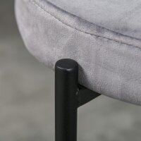4er-Set Esszimmerhocker Stapelbar Esszimmerstühle Küchenstuhl mit gepolstertem Sitz, Samtoptik Sitzhocker Samt für Küche Esszimmer Metall Grau 41,5 x 41,5 x 46 cm