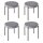4er-Set Esszimmerhocker Stapelbar Esszimmerstühle Küchenstuhl mit gepolstertem Sitz, Samtoptik Sitzhocker Samt für Küche Esszimmer Metall Grau 41,5 x 41,5 x 46 cm