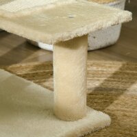 Kratzbaum 100 cm Katzenturm mit Sisalstämme, große Plattform, mehrstöckiger Katzenkratzbaum, Kletterbaum, für kleine & mittelgroße Katzen, Beige