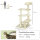 Kratzbaum 100 cm Katzenturm mit Sisalstämme, große Plattform, mehrstöckiger Katzenkratzbaum, Kletterbaum, für kleine & mittelgroße Katzen, Beige