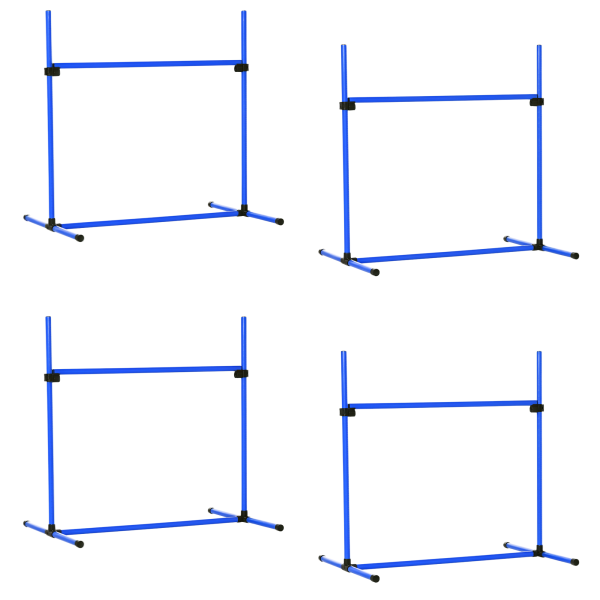 Agility Set Hunde 4-teiliges höhenverstellbar Agility-Ausrüstung Sprungstangen-Set Steckhürdenset mit 4 Hürden Tragetasche Koordinationstraining Sprungstangen-Set für Spiele Training