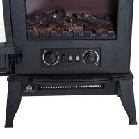 Elektrokamin, LED-Flammen, 1000/2000 W, regelbare Temperatur & Helligkeit, Metall, 39 x 23 x 56,5 cm