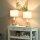 Tischlampe 2er-Set Tischleuchte mit Leinen-Lampenschirm, Glas tropfenförmigen Stangen, Nachttischlampe mit E27-Fassung, für Schlafzimmer, Wohnzimmer, Weiß