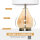 Tischlampe 2er-Set Tischleuchte mit Leinen-Lampenschirm, Glas tropfenförmigen Stangen, Nachttischlampe mit E27-Fassung, für Schlafzimmer, Wohnzimmer, Weiß